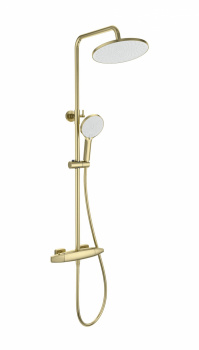 Душевая система Wonzon & Woghand WW-B3035-A1-BG термостат, матовое золото, Душевые панели, Душевые системы, Стойки, Гарнитуры, лейки, тропический душ в Москве Тел.: +7 (968) 040-40-82