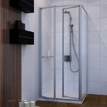 Душевой уголок GuteWetter Practic Square GK-402 левая 110x110 см стекло бесцветное, профиль матовый хром интернет магазина сантехники Акванота