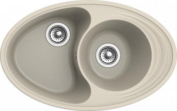 Мойка кухонная Ewigstein Elegant W90KF 82x52 с крылом, темно-бежевая