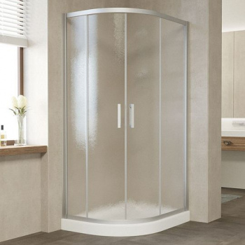 Душевой уголок Vegas Glass ZS-F 90*80 07 02 профиль матовый хром, стекло шиншилла интернет магазина сантехники Акванота