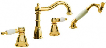 Смеситель на борт ванны Boheme Oro 395 золото купить по всей России