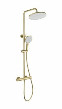 Душевая система Wonzon & Woghand WW-B3013-T1-BG термостат, матовое золото, Душевые панели, Душевые системы, Стойки, Гарнитуры, лейки, тропический душ в Москве Тел.: +7 (968) 040-40-82