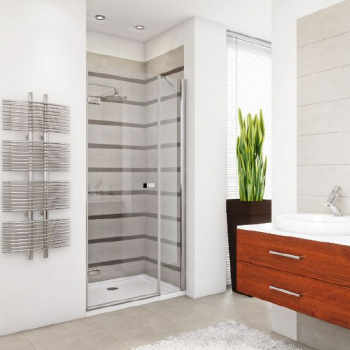 Душевая дверь в нишу GuteWetter Trend Door GK-862BP левая 105 см стекло бесцветное Two, профиль хром интернет магазина сантехники Акванота