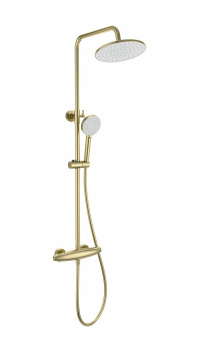 Душевая система Wonzon & Woghand WW-B3031-A-BG термостат, матовое золото, Душевые панели, Душевые системы, Стойки, Гарнитуры, лейки, тропический душ в Москве Тел.: +7 (968) 040-40-82