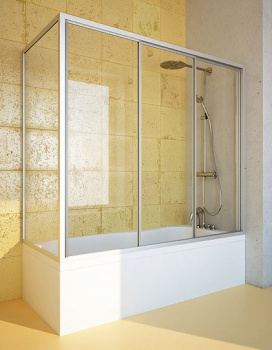 Шторка на ванну GuteWetter Practic Part GV-413A правая 188x70 см стекло бесцветное, профиль матовый хром