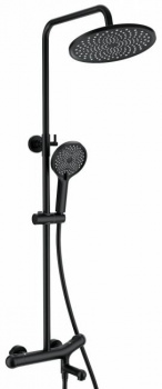 Душевая система Wonzon & Woghand WW-B3057-A-MB термостат, черный матовый, Душевые панели, Душевые системы, Стойки, Гарнитуры, лейки, тропический душ в Москве Тел.: +7 (968) 040-40-82