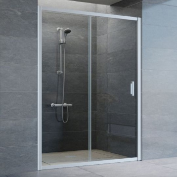 Душевая дверь в нишу Vegas Glass ZP 140 07 01 профиль матовый хром, стекло прозрачное интернет магазина сантехники Акванота