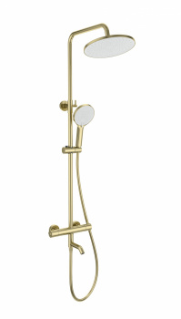Душевая система Wonzon & Woghand WW-B3065-T1-BG термостат, матовое золото, Душевые панели, Душевые системы, Стойки, Гарнитуры, лейки, тропический душ в Москве Тел.: +7 (968) 040-40-82