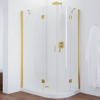 Душевой уголок Vegas Glass AFS-F 110*100 09 01 L профиль золото, стекло прозрачное интернет магазина сантехники Акванота