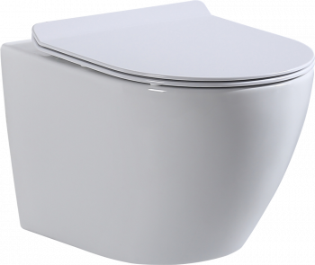 Унитаз подвесной beWash Minimal BKWHR003480 безободковый, с микролифтом, белый глянец в интернет магазине сантехники Акванота в Москве Тел.: +7 (968) 040-40-82