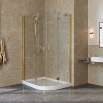 Душевой уголок Vegas Glass AFS-F Lux 120*80 09 01 L профиль золото, стекло прозрачное интернет магазина сантехники Акванота