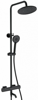 Душевая система Wonzon & Woghand WW-B3051-A1-MB термостат, черный матовый, Душевые панели, Душевые системы, Стойки, Гарнитуры, лейки, тропический душ в Москве Тел.: +7 (968) 040-40-82