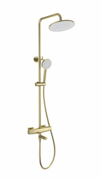 Душевая система Wonzon & Woghand WW-B3035-A3-BG термостат, матовое золото, Душевые панели, Душевые системы, Стойки, Гарнитуры, лейки, тропический душ в Москве Тел.: +7 (968) 040-40-82