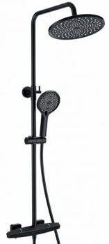 Душевая система Wonzon & Woghand WW-B3045-A-MB термостат, черный матовый, Душевые панели, Душевые системы, Стойки, Гарнитуры, лейки, тропический душ в Москве Тел.: +7 (968) 040-40-82