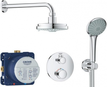 Душевой комплект Grohe Grohtherm 34735000 с термостатом, Душевые панели, Душевые системы, Душевые стойки, Гарнитуры, лейки, тропический душ в Москве Тел.: +7 (968) 040-40-82