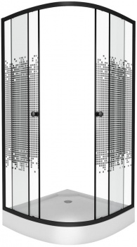 Душевой уголок Niagara Eco NG-007-14Black 90x90x195 стекло мозаика интернет магазина сантехники Акванота