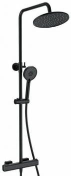 Душевая система Wonzon & Woghand WW-B3051-A-MB термостат, черный матовый, Душевые панели, Душевые системы, Стойки, Гарнитуры, лейки, тропический душ в Москве Тел.: +7 (968) 040-40-82