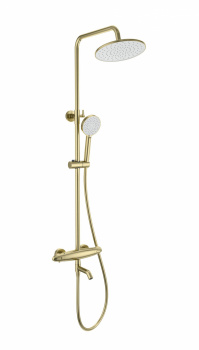 Душевая система Wonzon & Woghand WW-B3031-A1-BG термостат, матовое золото, Душевые панели, Душевые системы, Стойки, Гарнитуры, лейки, тропический душ в Москве Тел.: +7 (968) 040-40-82
