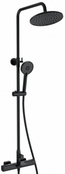 Душевая система Wonzon & Woghand WW-C3017-A-MB термостат, черный матовый, Душевые панели, Душевые системы, Стойки, Гарнитуры, лейки, тропический душ в Москве Тел.: +7 (968) 040-40-82