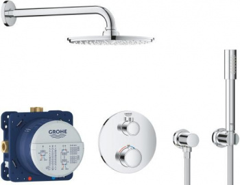 Душевой комплект Grohe Grohtherm 34732000 с термостатом, Душевые панели, Душевые системы, Душевые стойки, Гарнитуры, лейки, тропический душ в Москве Тел.: +7 (968) 040-40-82