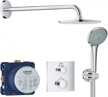Душевой комплект Grohe Grohtherm 34734000 с термостатом, Душевые панели, Душевые системы, Душевые стойки, Гарнитуры, лейки, тропический душ в Москве Тел.: +7 (968) 040-40-82