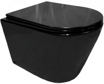 Подвесной унитаз CeramaLux NS-5178-18 безободковый, черный 36x51.5x37см в интернет магазине сантехники Акванота в Москве Тел.: +7 (968) 040-40-82