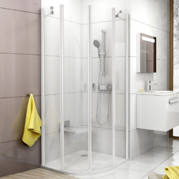 Душевой уголок Ravak CSKK4-80 Transparent, белый профиль интернет магазина сантехники Акванота