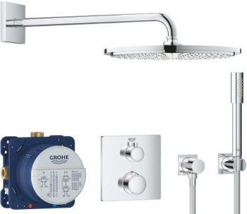Душевой комплект Grohe Grohtherm 34730000 с термостатом, Душевые панели, Душевые системы, Душевые стойки, Гарнитуры, лейки, тропический душ в Москве Тел.: +7 (968) 040-40-82