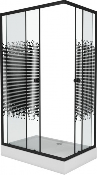 Душевой уголок Niagara Eco NG-012-14Q Black 120x80x195 стекло мозаика интернет магазина сантехники Акванота