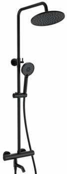 Душевая система Wonzon & Woghand WW-B3047-A1-MB термостат, черный матовый, Душевые панели, Душевые системы, Стойки, Гарнитуры, лейки, тропический душ в Москве Тел.: +7 (968) 040-40-82