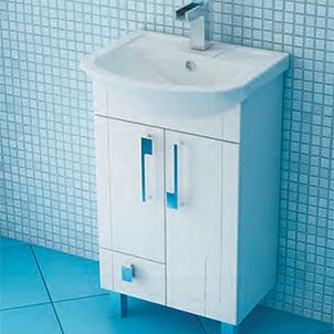 Тумба с раковиной Triton Диана 50 L, 2 двери, 1 ящик, белая