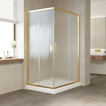 Душевой уголок Vegas Glass ZA-F 110*80 09 02 профиль золото, стекло шиншилла интернет магазина сантехники Акванота