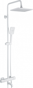 Душевая стойка Gappo G91 G2491-8 термостат, белая, Душевые панели, Душевые системы, Стойки, Гарнитуры, лейки, тропический душ в Москве Тел.: +7 (968) 040-40-82