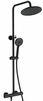 Душевая система Wonzon & Woghand WW-B3047-A-MB термостат, черный матовый, Душевые панели, Душевые системы, Стойки, Гарнитуры, лейки, тропический душ в Москве Тел.: +7 (968) 040-40-82
