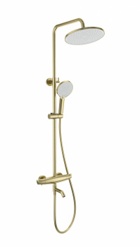 Душевая система Wonzon & Woghand WW-B3031-A2-BG термостат, матовое золото, Душевые панели, Душевые системы, Стойки, Гарнитуры, лейки, тропический душ в Москве Тел.: +7 (968) 040-40-82