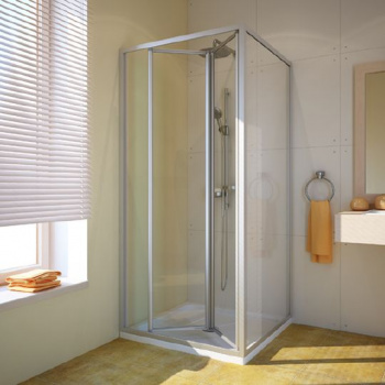 Душевой уголок GuteWetter Practic Square GK-404 левая 120x120 см стекло бесцветное, профиль матовый хром интернет магазина сантехники Акванота