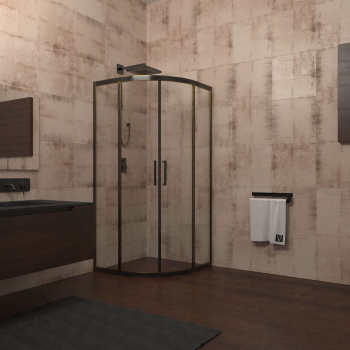 Душевой уголок Veconi Rovigo RV20-80K-01-19C1 80x80x195 прозрачное черный профиль интернет магазина сантехники Акванота