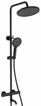 Душевая система Wonzon & Woghand WW-B3065-T1-MB термостат, черный матовый, Душевые панели, Душевые системы, Стойки, Гарнитуры, лейки, тропический душ в Москве Тел.: +7 (968) 040-40-82