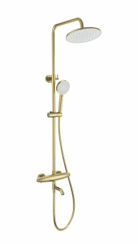 Душевая система Wonzon & Woghand WW-B3031-A3-BG термостат, матовое золото, Душевые панели, Душевые системы, Стойки, Гарнитуры, лейки, тропический душ в Москве Тел.: +7 (968) 040-40-82
