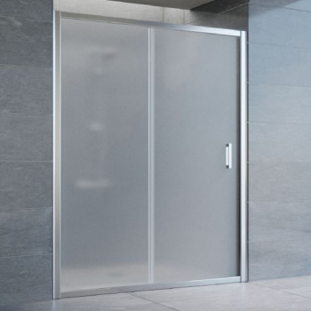 Душевая дверь в нишу Vegas Glass ZP 150 08 10 профиль глянцевый хром, стекло сатин интернет магазина сантехники Акванота