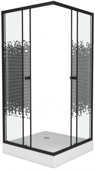 Душевой уголок Niagara Eco NG-010-14Q Black 100x100x195 стекло мозаика интернет магазина сантехники Акванота