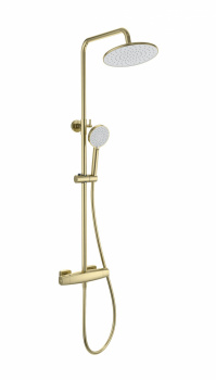 Душевая система Wonzon & Woghand WW-B3035-A-BG термостат, матовое золото, Душевые панели, Душевые системы, Стойки, Гарнитуры, лейки, тропический душ в Москве Тел.: +7 (968) 040-40-82