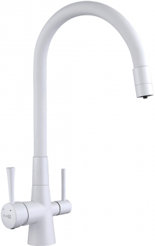 Смеситель Lemark Comfort LM3075W для кухни с фильтром, белый матовый купить по всей России