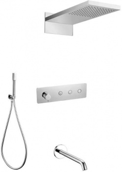Душевая система Boheme Fusion 130-2-CR хром с изливом, Душевые панели, Душевые системы, Душевые стойки, Гарнитуры, лейки, тропический душ в Москве Тел.: +7 (968) 040-40-82