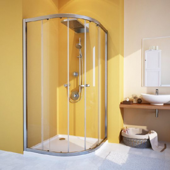 Душевой уголок GuteWetter Shape Round GK-864A 90x90 см стекло бесцветное, профиль хром интернет магазина сантехники Акванота