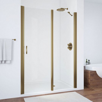 Душевая дверь в нишу Vegas Glass EP-F-1 140 05 01 R профиль бронза, стекло прозрачное интернет магазина сантехники Акванота