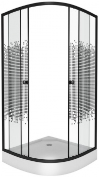 Душевой уголок Niagara Eco NG-003-14Black 80x80x195 стекло мозаика интернет магазина сантехники Акванота