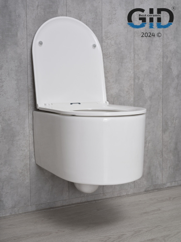 Подвесной унитаз GID Tr2150 белый, безободковый в интернет магазине сантехники Акванота в Москве Тел.: +7 (968) 040-40-82