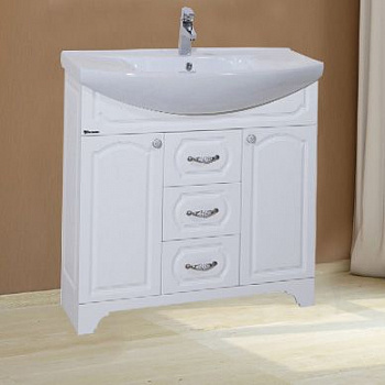 Тумба с раковиной Bellezza Камелия 85 белая Н, раковина Kirovit Стиль 85
