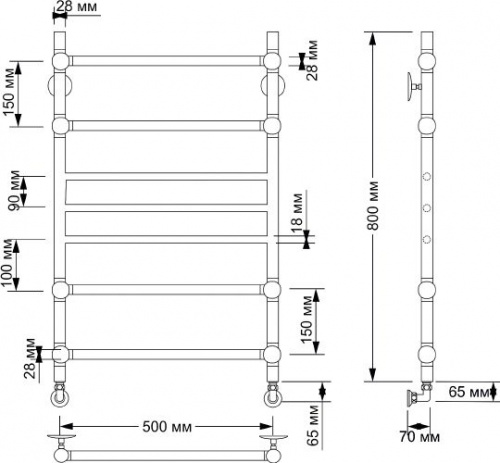 Полотенцесушитель водяной Secado Флоренция 4 50x80 с доставкой по Москве